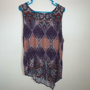 Ruff Hewn Grey XL Asymmetrical Sleeveless Top